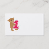 Bären 1. Geburtstag T - Shirt und Geschenke Visitenkarte (Rückseite)