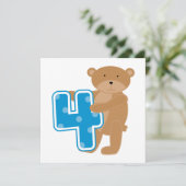 Bären 4. Geburtstag - Hemden und Geschenke Karte (Stehend Vorderseite)