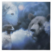 Bären, Adler und Wolf Art Tile Fliese (Vorderseite)