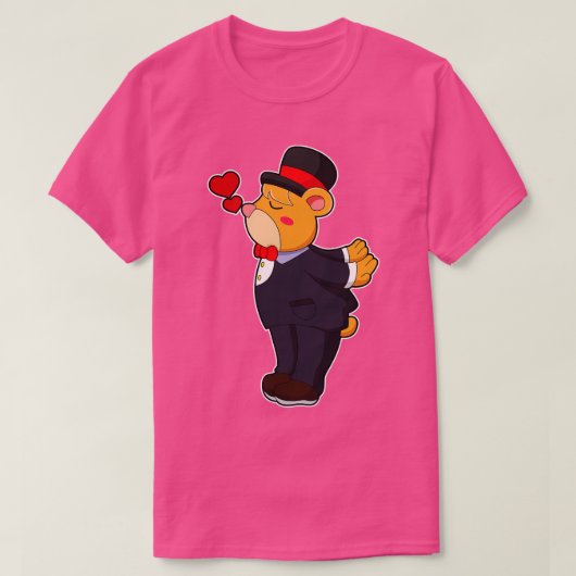 Bären als Bär mit Anzug-Hut T-Shirt (Design vorne)