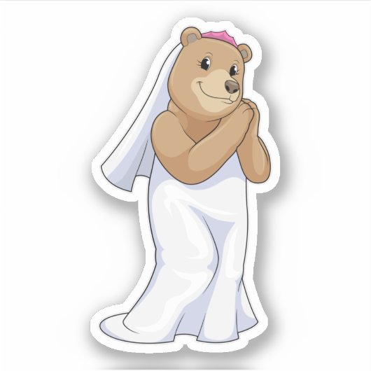 Bären als Brille mit Schleier Aufkleber (Vorderseite)