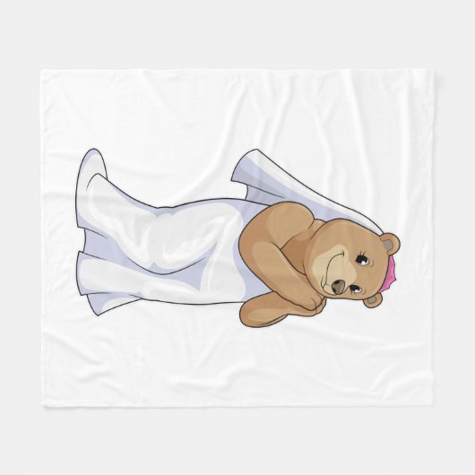 Bären als Brille mit Schleier Fleecedecke (Vorderseite (Horizontal))