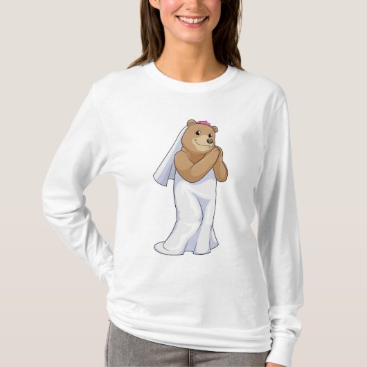 Bären als Brille mit Schleier T-Shirt (Vorderseite)