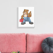 Bären als Handwerker mit Werkzeugkasten Leinwanddruck (Insitu (Wohnzimmer))