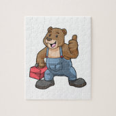 Bären als Handwerker mit Werkzeugkasten Puzzle (Vertikal)