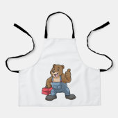 Bären als Handwerker mit Werkzeugkasten Schürze (Vorderseite)