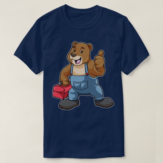 Bären als Handwerker mit Werkzeugkasten T-Shirt (Design vorne)