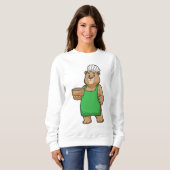 Bären als Koch mit Kochen Schürze & Bowl Sweatshirt (Vorne ganz)