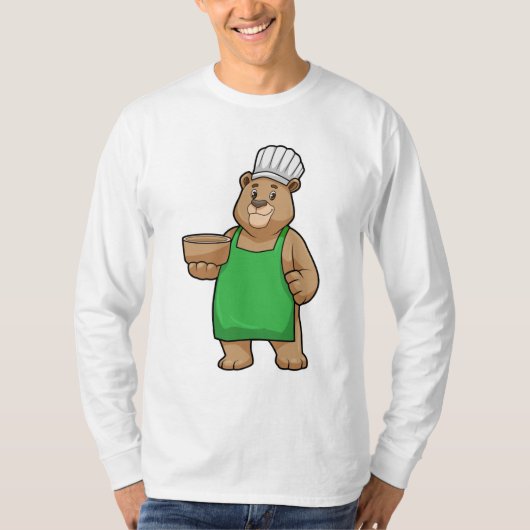 Bären als Koch mit Kochen Schürze & Bowl T-Shirt (Vorderseite)