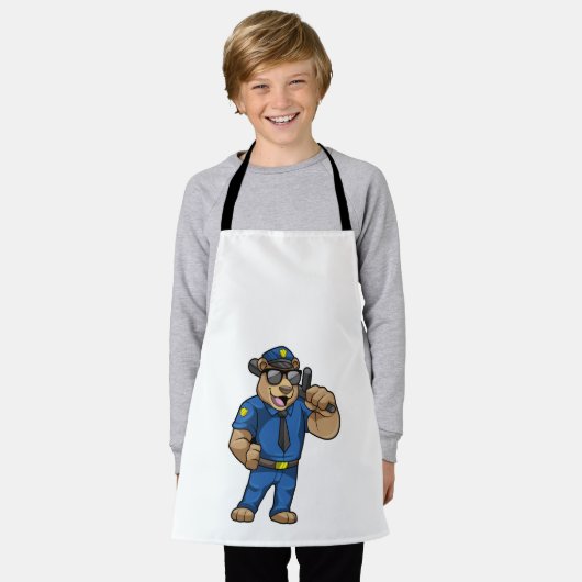 Bären als Polizeibeamter mit Baton Schürze (Getragen)