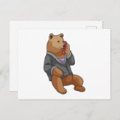 Bären als Sekretär mit Telefon Postkarte (Vorne/Hinten)