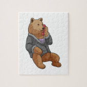 Bären als Sekretär mit Telefon Puzzle (Vertikal)