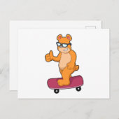 Bären als Skater mit Skateboard Postkarte (Vorne/Hinten)