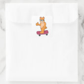 Bären als Skater mit Skateboard Quadratischer Aufkleber (Tasche)