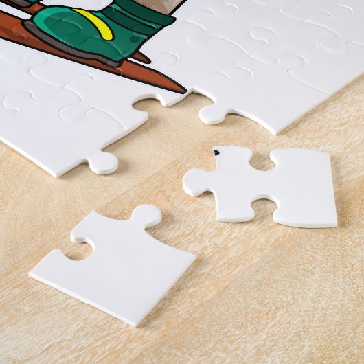 Bären als Skifahrer mit Ski Puzzle (Seite)