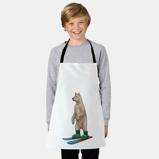 Bären als Skifahrer mit Ski Schürze (Getragen)