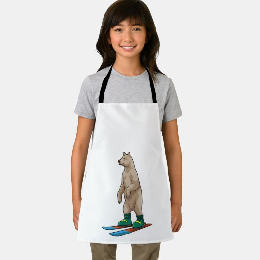 Bären als Skifahrer mit Ski Schürze (Insitu)