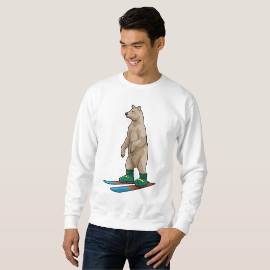 Bären als Skifahrer mit Ski Sweatshirt (Vorne ganz)
