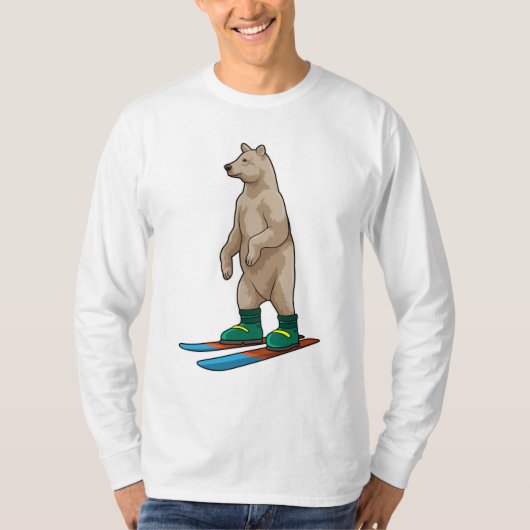 Bären als Skifahrer mit Ski T-Shirt (Vorderseite)