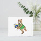 Bären als Volleyballspieler mit Volleyball Postkarte (Stehend Vorderseite)