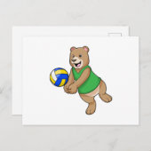 Bären als Volleyballspieler mit Volleyball Postkarte (Vorne/Hinten)
