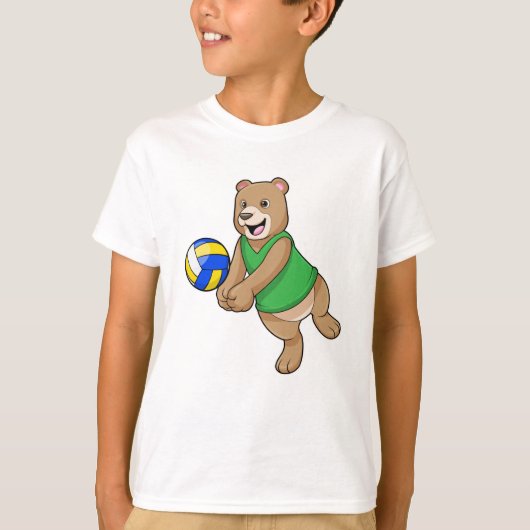 Bären als Volleyballspieler mit Volleyball T-Shirt (Vorderseite)