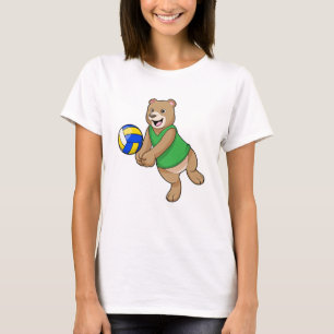 Bären als Volleyballspieler mit Volleyball T-Shirt