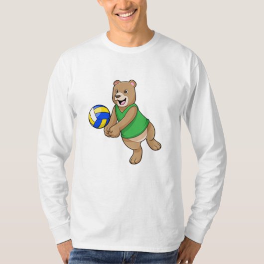 Bären als Volleyballspieler mit Volleyball T-Shirt (Vorderseite)