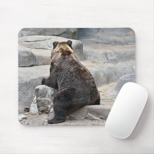 Bären auf einem Felsen Mousepad (Mit Mouse)