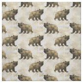 Bären auf Gold und Elfenbeinküste Stoff (Muster)