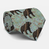 Bären auf Marbled Blue/Tan Necktie Krawatte (Gerollt)