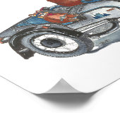 Bären auf Motorrad mit Sidecar Adventure erwartet Poster (Ecke)