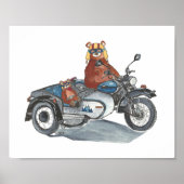 Bären auf Motorrad mit Sidecar Adventure erwartet Poster (Vorne)