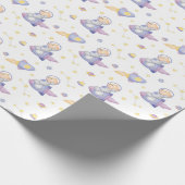 Bären aus dem Weltraumumschlagpapier Geschenkpapier (Ecke)