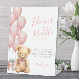 Bären-Baby-Party-Windel-Raffle-Einlagekarte Sockelschild