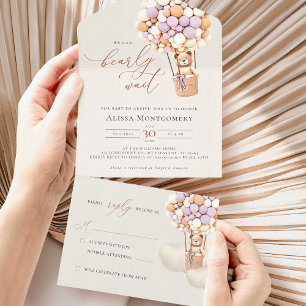 Bären-Ballon-Baby-Party - Alles in einem Einladung