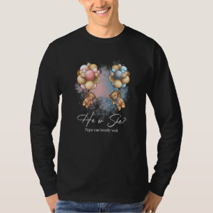 Bären Ballons Papa kann kaum warten Geschlecht Ent T-Shirt