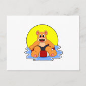 Bären beim Schwimmen mit Swim-Ring Postkarte (Vorderseite)