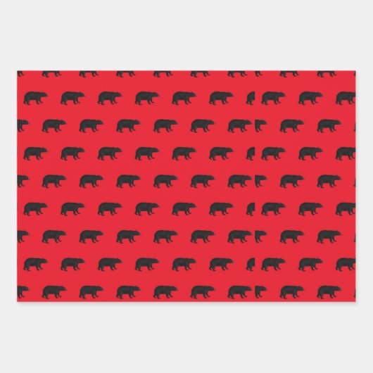 Bären, Berge, Schwarz und Rot-Lumberjack-Set Geschenkpapier Set (Vorderseite 2)