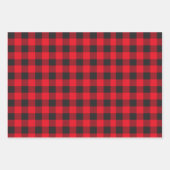 Bären, Berge, Schwarz und Rot-Lumberjack-Set Geschenkpapier Set (Vorderseite)