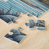 Bären, Berge, See, Vollmond Kunst Puzzle (Seite)