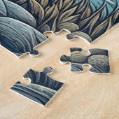 Bären, Berge, See, Vollmond Kunst Puzzle (Seite)