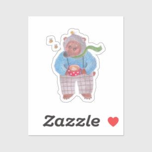 Bären, Bienen und Cappuccino Aufkleber