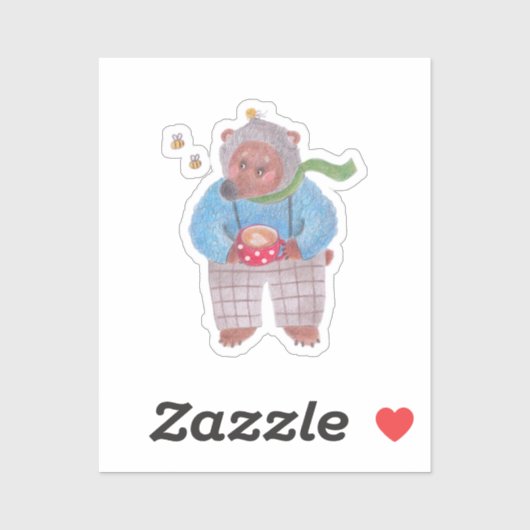 Bären, Bienen und Cappuccino Aufkleber (Blatt)