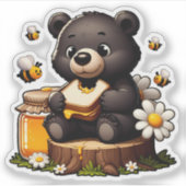 Bären, Bienen und Honig Aufkleber (Vorderseite)