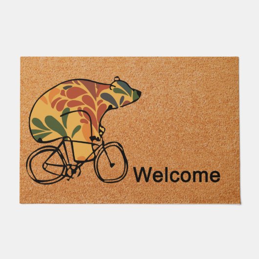 Bären Bike Doormat Geschenk, Sonnenbär Außenmatte Fußmatte (Vorderseite)