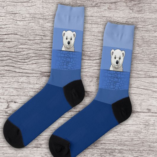 Bären Blick über die Wand, Freundliches Wasser Socken