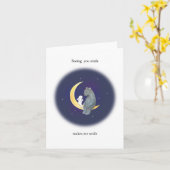 Bären & Bunny auf dem Mond Jubiläum Valentine Karte (Gelbe Blume)