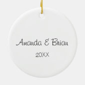 Bären & Bunny auf dem Mond Niedliches Paar Custom Keramik Ornament (Hinten)