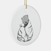 Bären & Bunny in einer Decke Couple First Chrismta Keramik Ornament (Rechts)